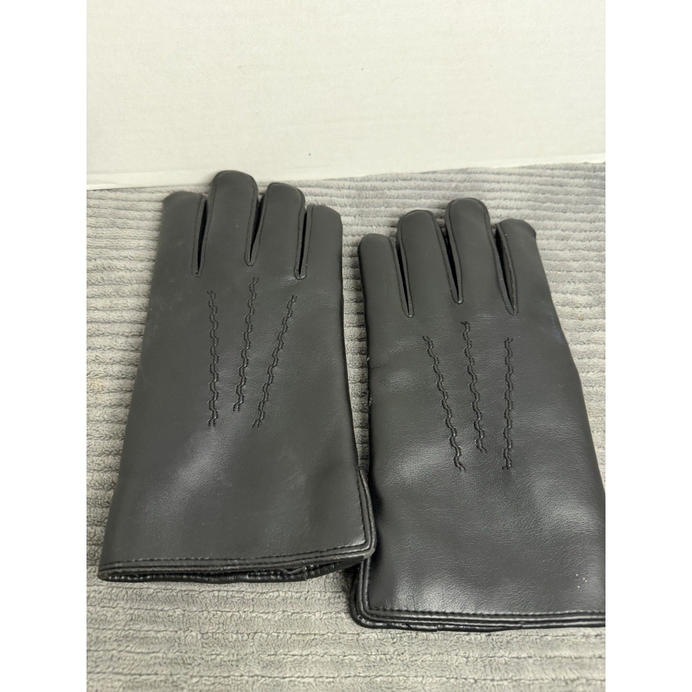 dark leather gloves Large